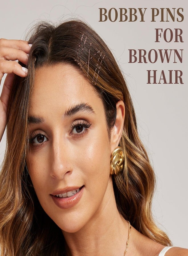YGDZ 750 Count Bobby Pins Brown Kit, 250 PCS Mini Hair Pins for Styling, 2 Inch Bobby Pins for Women, Kids, Girls, 500 PCS Clear Elastic Hair Ties with Storage Box, Hair Accessories for Brown Hair - Image 4
